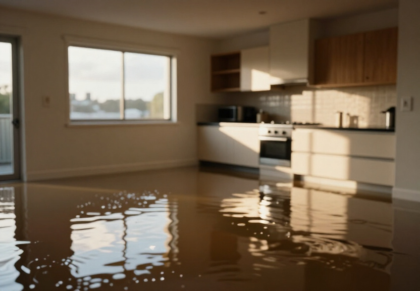 Flooded warehouse in Alexandria before drying